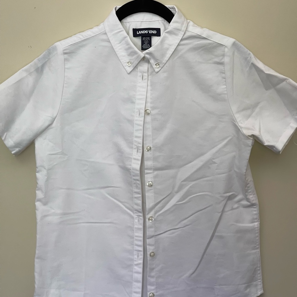 Short sleeve button down top size 12